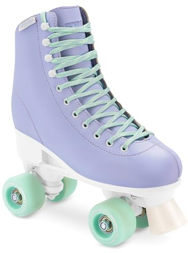 Damen Klassische Retro Rollschuhe | Verstellbare Größe | ABEC7 Kugellager | Lila Türkis Mädchen Classic Roller Skates Inliner Inlineskates | SPOKEY Queenie