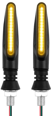 Intermitentes LED Moto homologados Universales, Lámpara Indicador Señal Giro, Luz Senal de Giro Indicator Faros Ambar 12V, para Motocicletas, Vehículos Eléctricos y Vehículos de Motocross, 2 Piezas