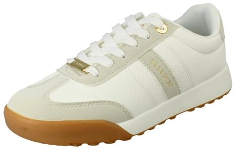 Ladies Elle Sport Casual Lace Up White/Beige Fashion Trainers F7R358