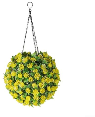 HpLive Lampada solare a sfera di fiori per esterni, impermeabile, da appendere, pianta artificiale con illuminazione a LED, per giardino e terrazza(B)