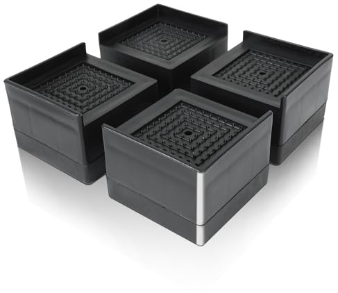 COEWUR 4 Pièces Rehausseur Meuble Rehausseur 40 mm Noir pour Table | Pieds de Lit Pied Meuble Plastique Antidérapant Rehausseur Pieds de Bureau pour Canapé Table