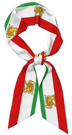 Iranische Flagge (Persien) Sonne Löwe Damenschal Haarband, Handtaschengriff, Krawatte, Schal, Schal Für Damen,Weich, Seidig Glänzend,Geeignet Für Verabredungen, Reisen Elemente Der Nationalflagge