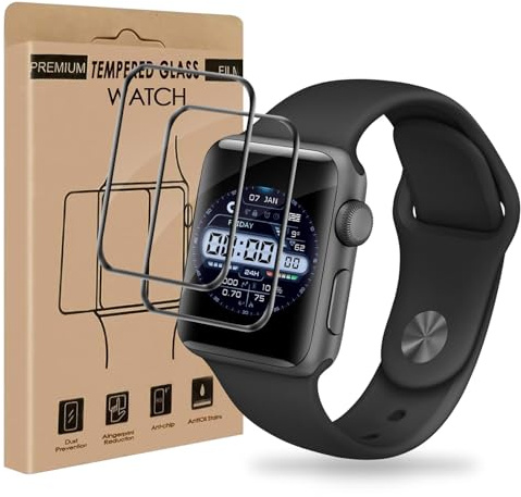 Bodyguard 2 Stück für Panzerglas für Apple Watch Series 4/5/6/SE/SE2/SE3 44mm Schutzfolie, Splitterfest Frei von Kratzern Unzerbrechlich Ultra-Klar 100% Touchgenauigkeit Apple Watch 44mm Folie