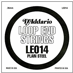 D'Addario LE014 .014 Plain Steel Loop End Single String