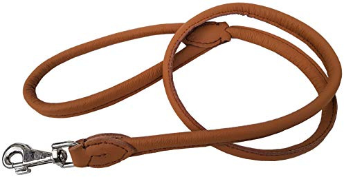 Luxus HUNDELEINE, Runde Leine, Leder 130cm/12mm Cognac (PL.20-05-6-63)