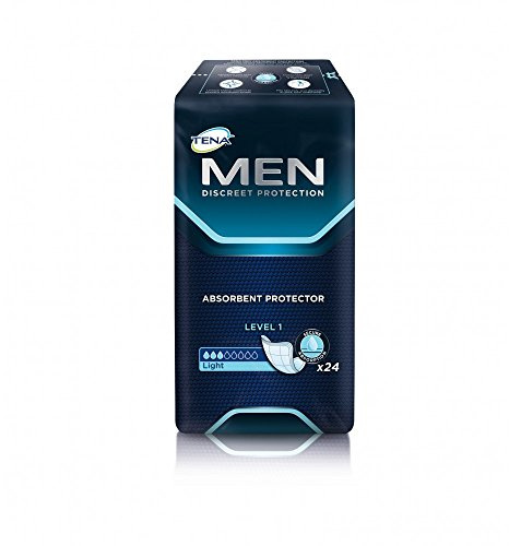 Tena Men Absorbent Protector Level 1 - Case Saver 12 Packs of 24 | Ultra Thin Incontinence Pads for Men with Light Bladder Weakness, Discreet Triple Protection Against Leaks, Odour & Moisture