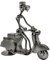 STEEMO Schraubenmännchen Motorroller Roller-Fahrer Geschenk Metallkunst-Deko Inspiriert v. Oldtimer Vespa 20x6x22 cm