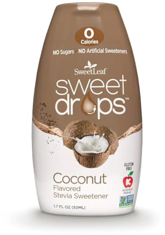 SweetLeaf Stevia Drops Liquid Sweetener, Coconut - 1.7 Fl Oz, Pack of 1