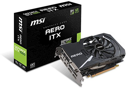 MSI Nvidia GeForce GTX 1060 AERO ITX 6G OC 6 GB GDDR5 192 Bit Memory DP/DVI/HDMI PCIe 3 Graphics Card - Black