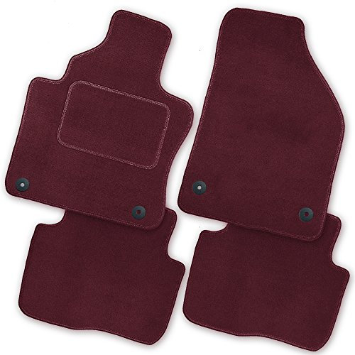Bär-AfC Auto Fußmatten Royal passend für Opel Astra Typ H/auch GTC 2004-2010, Autoteppiche Velours Rot, Rand Kettelung Rot, Textiler Trittschutz, Set 4-teilig, OP02728