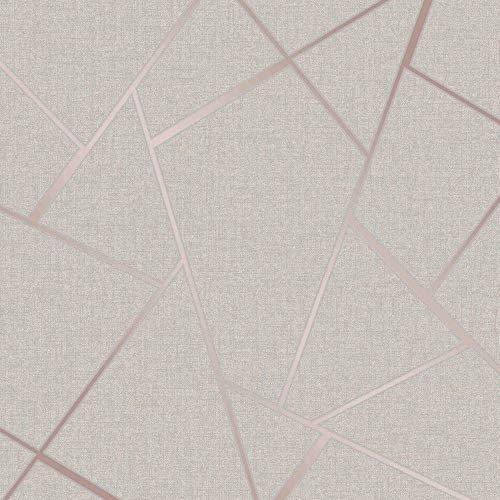Fine Décor FD42282 Quartz Fractal Wallpaper, Rose Gold (Color May Vary)