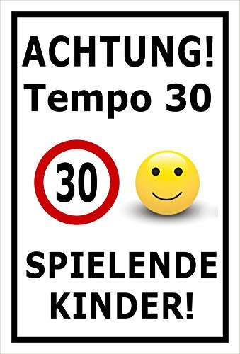 Melis-Folienwerkstatt Schild - Tempo 30-60x40cm | Bohrlöcher | 3mm Aluverbund S00040-044-A - 20 Varianten