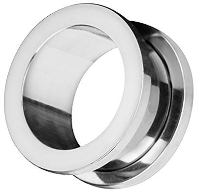 Piercingfaktor Flesh Tunnel Ohr Schraub Ear Plug Piercing Edelstahl Schraubverschluss Ohrpiercing Creole 7 mm Silber