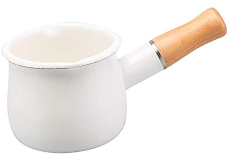 F Fityle 550ml Pentolini da latte, Pentolino per Latte, Mini Vaso per Latte Smaltato, Prefetto per Scaldare Il Latte, Cucinare per I Bambini, Fare, Il burro, Bianca