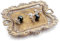 Funly mee Petit plat à bijoux vintage doré avec porte-bague