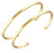 Lolalet (2 Stück Armreif Armband Paare 18K vergoldet Edelstahl Oval Verstellbar Offen Maschette Pärchen Armband, Glatt Poliert Liebesschmuck Freund Schmuck Bracelet für Herren Damen -2er Gold