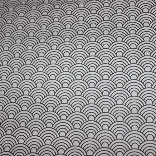 Pingianer 11,99€/m Ornamente Schuppen 100% Baumwolle Baumwollstoff Kinder Meterware Handwerken Nähen Stoff (Ornamente Weiß Grau, 300x160cm (11,99€/m))