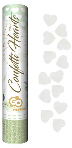 GoDan Konfetti-Kanone mit Herzen-Konfetti, 30 cm Tube mit Papierkonfetti, Konfetti-Shooter und Party-Popper, ideal für Hochzeit im Standesamt oder Kirche, Geburtstag, Verlobung, Jubiläum