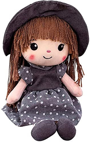 Bprtcra 40 cm Weiche Stoffpuppe, Stoffpuppe babypuppe Püppchen mit Haar, Schöne Puppe Stoffpuppe Plüsch Stofftier Spielzeug Cartoon Deko Toy Geschenk Gift für Kinder Baby Mädchen, Type C