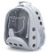 PETCUTE Katzenrucksack für Katzen und Kleine Hunde,Atmungsaktive Hunderucksack mit Abnehmbarer Matte,Katzen Rucksack bis 6kg,Faltbare Haustier Rucksack mit Transparentes Fenster,für Reisen Hellgrau