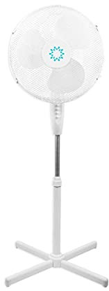 Thesecrethome.es | Ventilatore da terra silenzioso rotondo oscillante distanza 45 W 40 cm | 3 velocità | base stabile | facile montaggio | altezza del ventilatore regolabile