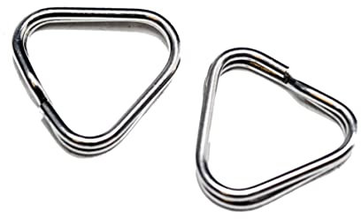2 x Triangular Split Rings for Camera Straps (D-Rings). Strap Connectors and Links compatible with Nikon, Olympus, Pentax etc.