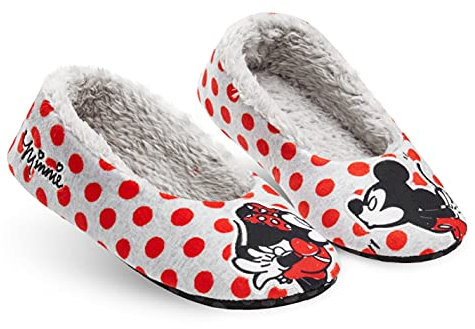 Disney Hausschuhe Damen Plüsch, Stitch Pantoffeln Damen 36-40 (37 EU, Grau/Rot, numeric_37)