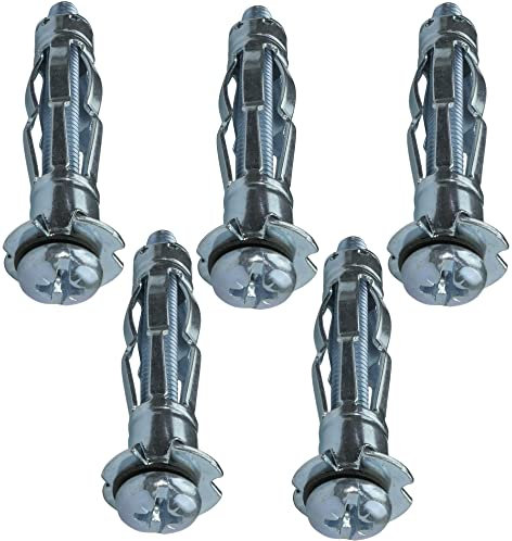 AERZETIX - C49948 - Lot de 5 - Cheville d'expansion Ø12x52mm - pour plaques de plâtre corps creux - avec vis M6x59mm - fixation en cloison sèche