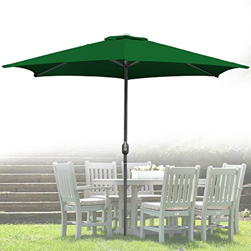 Sonnewelt Parasol de jardin exterieur 3.5m | Parasol déporté avec manivelle, avec Protection UV | Sans support | Parasol terrasse pour jardin, balcon, terrasse (Vert)