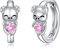 VONALA Schwein Creolen Ohrringe, 925 Sterling Silber Schwein Schmuck mit Rosa Zirkonia für Damen Mädchen