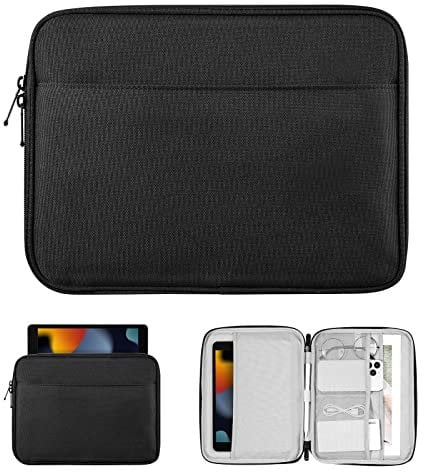 TiMOVO 9-11 Inch Tablet Sleeve Bag for iPad Air 11 Inch 2024,iPad Pro 11 Inch 2024,iPad 10.2 2021-2019,iPad Air 5/4,iPad 10th 2022,Galaxy Tab S9/S8/A8/A7,iPad Carrying Case with Pocket,Black