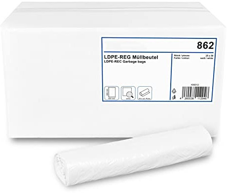 Müllbeutel 25 Rollen à 50 Beutel I 30 Liter I Ideal für die Profi-Gebäudereinigung
