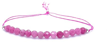 Bracelet femme jade rose pierre naturelle épaisseur 4mm fil en argent 925 ajustable à toutes les épaisseurs de poignet