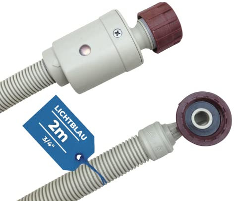 LICHTBLAU Aquastop Schlauch Wasserstop I 2,0m I Waschmaschine Geschirrspüler I 3/4 Zoll Winkel/Gerade inkl. Sicherheitsschlauch Schmutzsieb I Zulaufschlauch Tischgeschirrspüler
