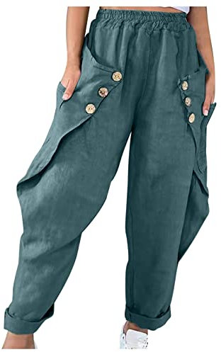 QHDDP Golfhosen Regenhose Fahrrad Leder Leggings Kinderhosen Lederhose Damen Regenhosen Damen Rote Hose Bunte Leggings Luftige Herbst Und Winterhosen Damen Blaue (Blau, L)
