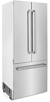 ZLINE 36 Inches 19.6 Cu. Foot Panel Ready French Door Built-In Bottom Freezer Refrigerator with Water Dispenser and Ice Maker (RBIV-36); Handles and Panels Not Included