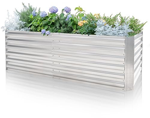 Byhagern Galvanized Raised Garden Bed Outdoor, Large Metal Planter Box Large Raised Bed for Vegetables.…