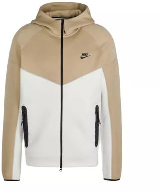 Nike FB7921-121 M NK TCH FLC FZ WR Hoodie Sweatshirt Homme Summit White/Khaki/Black Taille S
