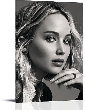 Jennifer Lawrence Vintage-Poster, Kunst, Stern, Wandkunst, Scroll auf Leinwand, Bild, Wohnzimmer, Dekoration, Zuhause, 60 x 90 cm