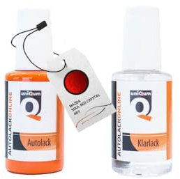 uniQum Autolack Stift + Klarlack im Vorteilsset für MAZDA SOUL RED CRYSTAL 46V Autolack Reparatur 2 x 30 ml