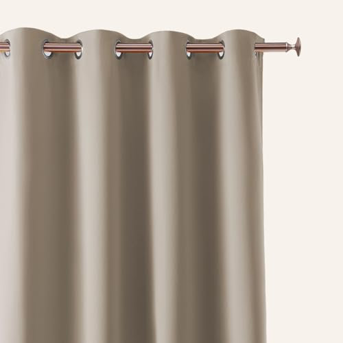 ROOM99 Vorhang mit Silberen Ösen Aura 140 x 260 cm Breite x Höhe Schiebegardinen Modern Curtain Wohnzimmer Schlafzimmer Beige, 1 Stück