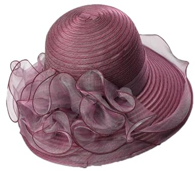 JDYaoYing Cappello da pescatore da donna in organza, cappello da pescatore, Viola, Taglia unica