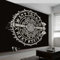 Fototapete Art Wandbild 200 x 140 cm (WxH) Tapeten Wandtapete, Schwarz Wanddeko Wikinger-Axt & Rune Wikinger-Schild Mustertapete Design Wand Dekoration Vliestapete Wohnzimmer Schlafzimmer Büro