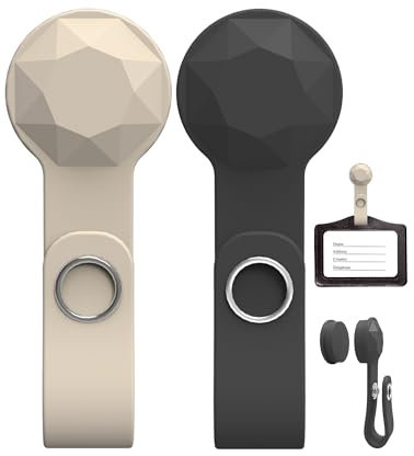 2 confezioni di portabadge magnetici, forte porta badge magnetico, adatto a tutti, assicurati che i tuoi vestiti siano privi di graffi (beige+nero)