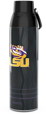Tervis Venture LSU Tigers – Bouteille d'eau isotherme à triple paroi pleine vitesse, garde les boissons froides et chaudes, 760 ml, en acier inoxydable