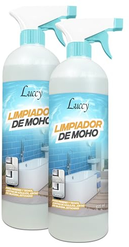Limpia Moho y Manchas de Humedad 2x1 Litro | Fórmula Mejorada | Spray Antimoho para Pared, Baño, Ventanas, Armarios, Superficies