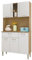ACTUAL DIFFUSION Buffet de Cuisine 6 Portes 1 Tiroir Chêne et Blanc 5 Niches L92 H170.5 P36.3 cm