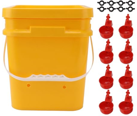 Automatischer Hühnertränke, 12 L, Tragbarer Automatischer Trinkwassernapf für Geflügel, Brunnen, Wasserspender, Tränke, Hühner-, Enten- und Gänseeimer,