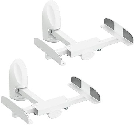 AVF Speaker Wall Mounts, Pair, 20kg Max, Tilt and Turn | side-clamping speaker brackets for secure fit; tilt and turn for sound positioning; fixings included for easy installation