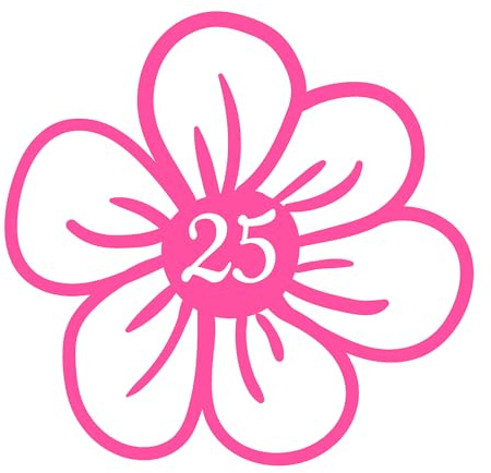 Pack of 4 Cute Flower Petal Wheelie Bin Stickers - Waterproof Decal - UV Resistant - Recycling Box Stick On Numbers - Custom Number - Sunflower Gifts (Pink, 14cm x 14cm (5.5 x 5.5))